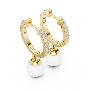 Éclat Pearlé Diamond Hoops Earrings