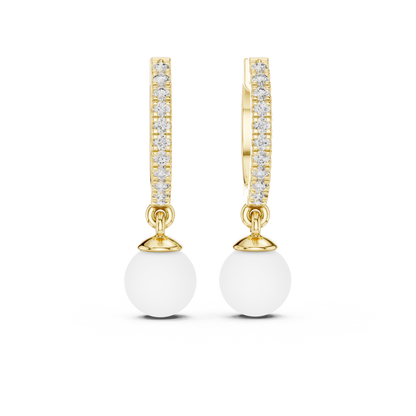 Éclat Pearlé Diamond Hoops Earrings