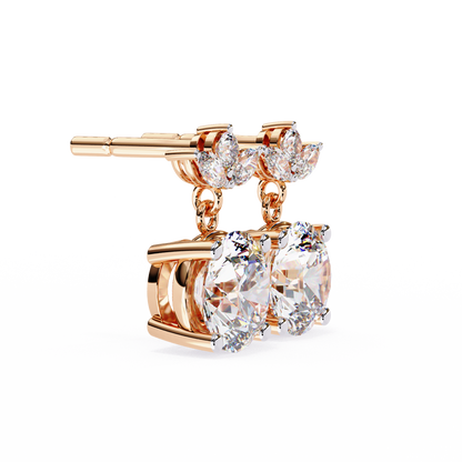 Pure Flow Solitaire Drop Earrings