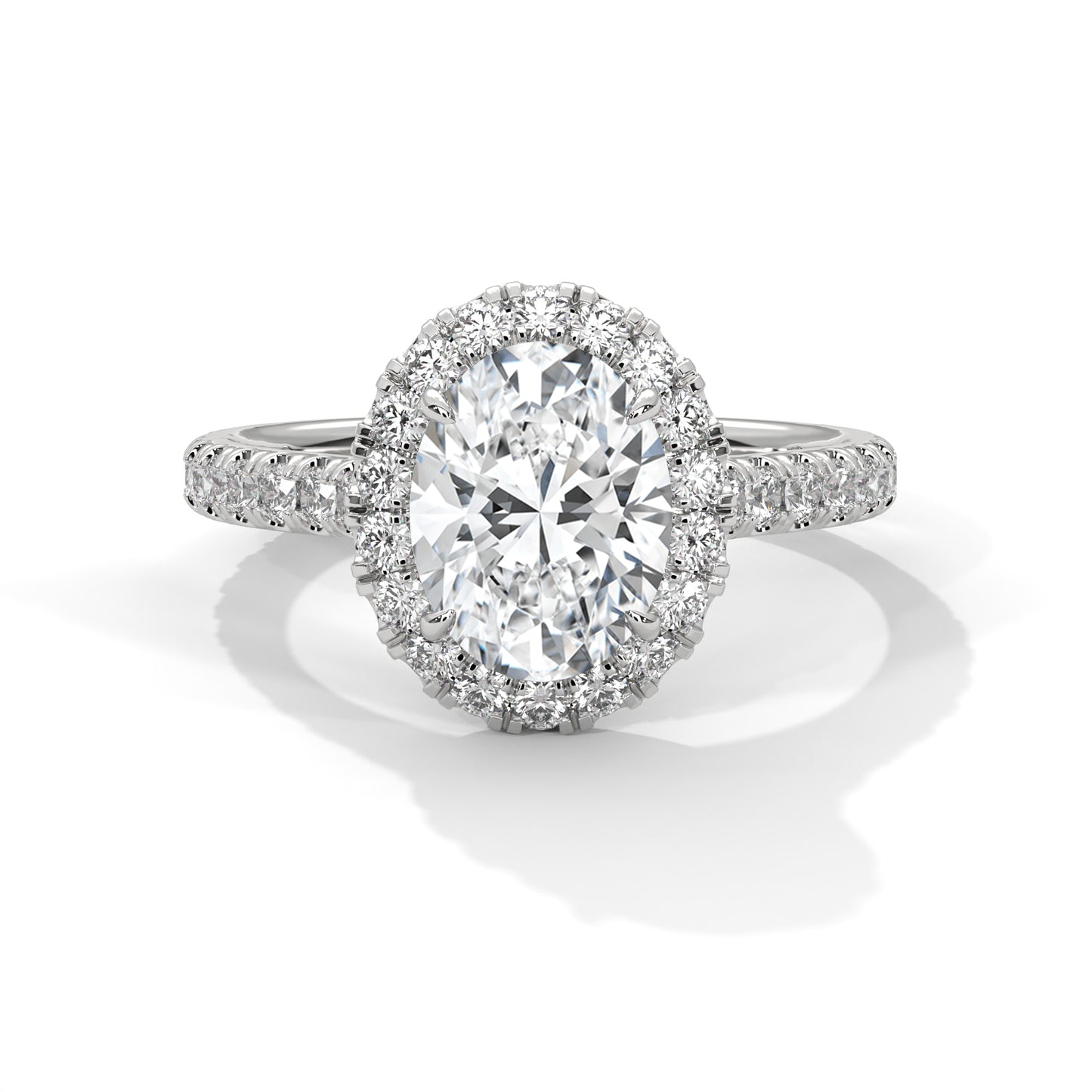 Regal Halo Oval-Cut Diamond Ring