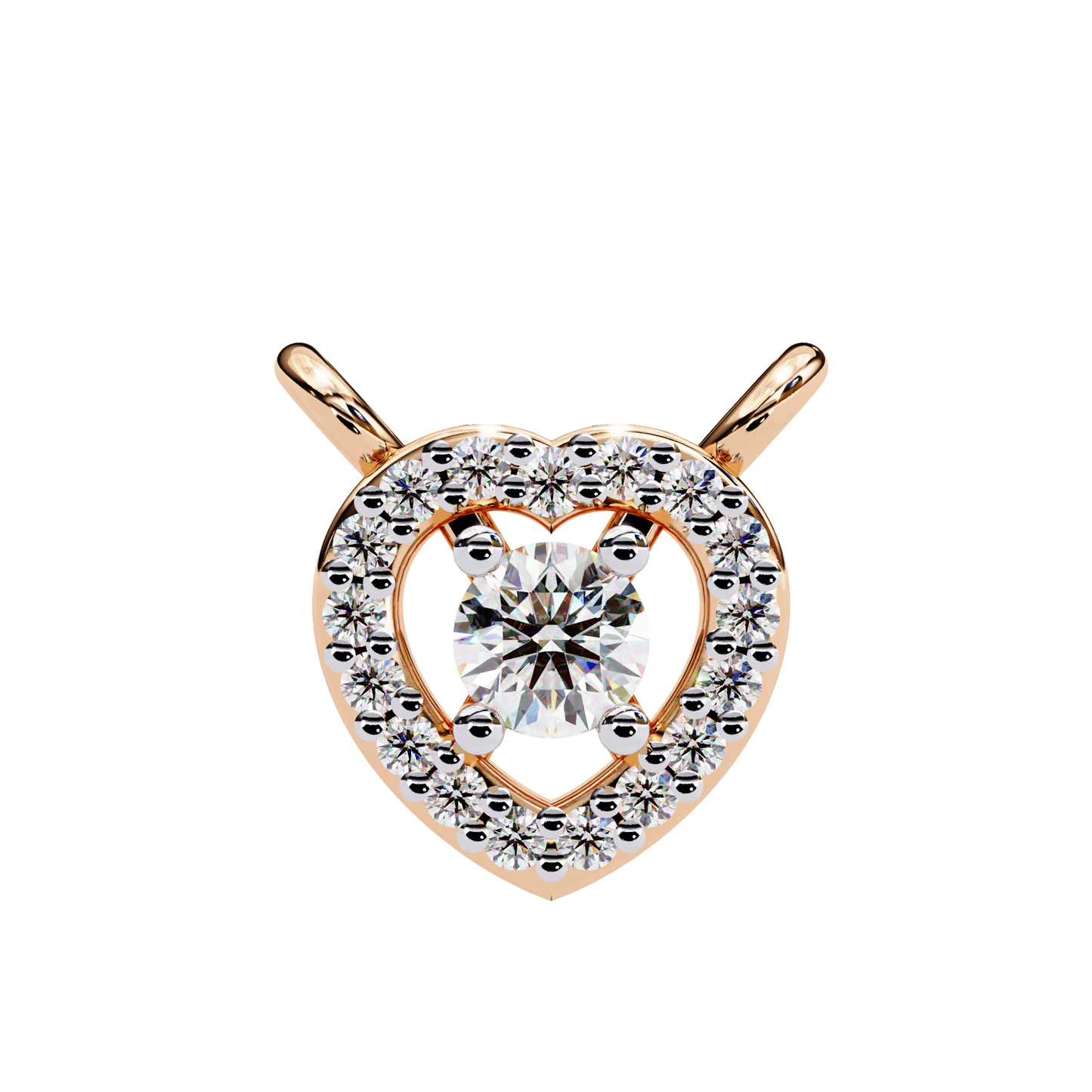 Evelisse Twirl Heart Shaped Diamond Pendant