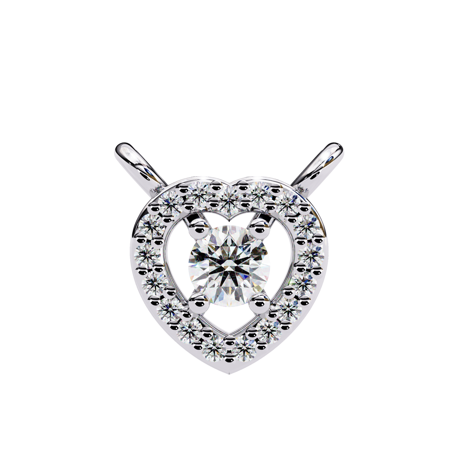 Evelisse Twirl Heart Shaped Diamond Pendant