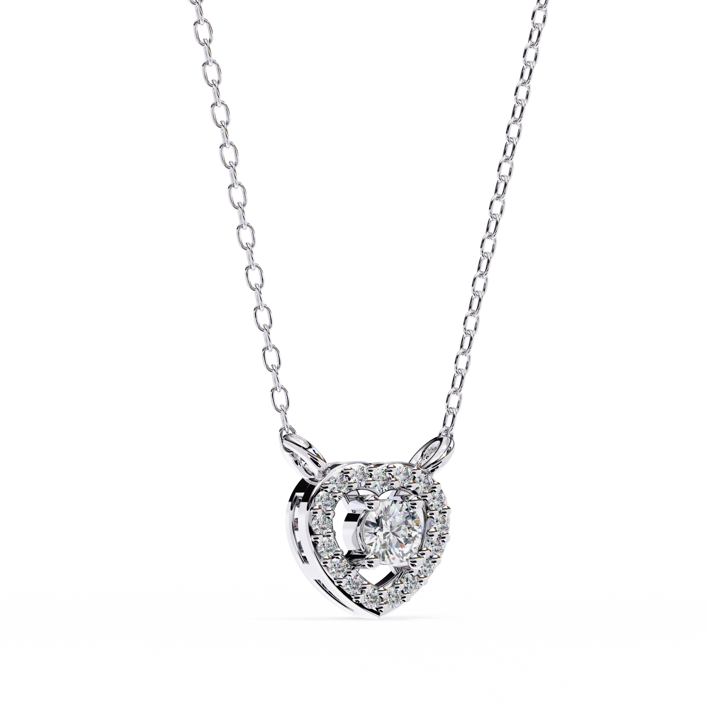 Evelisse Twirl Heart Shaped Diamond Pendant