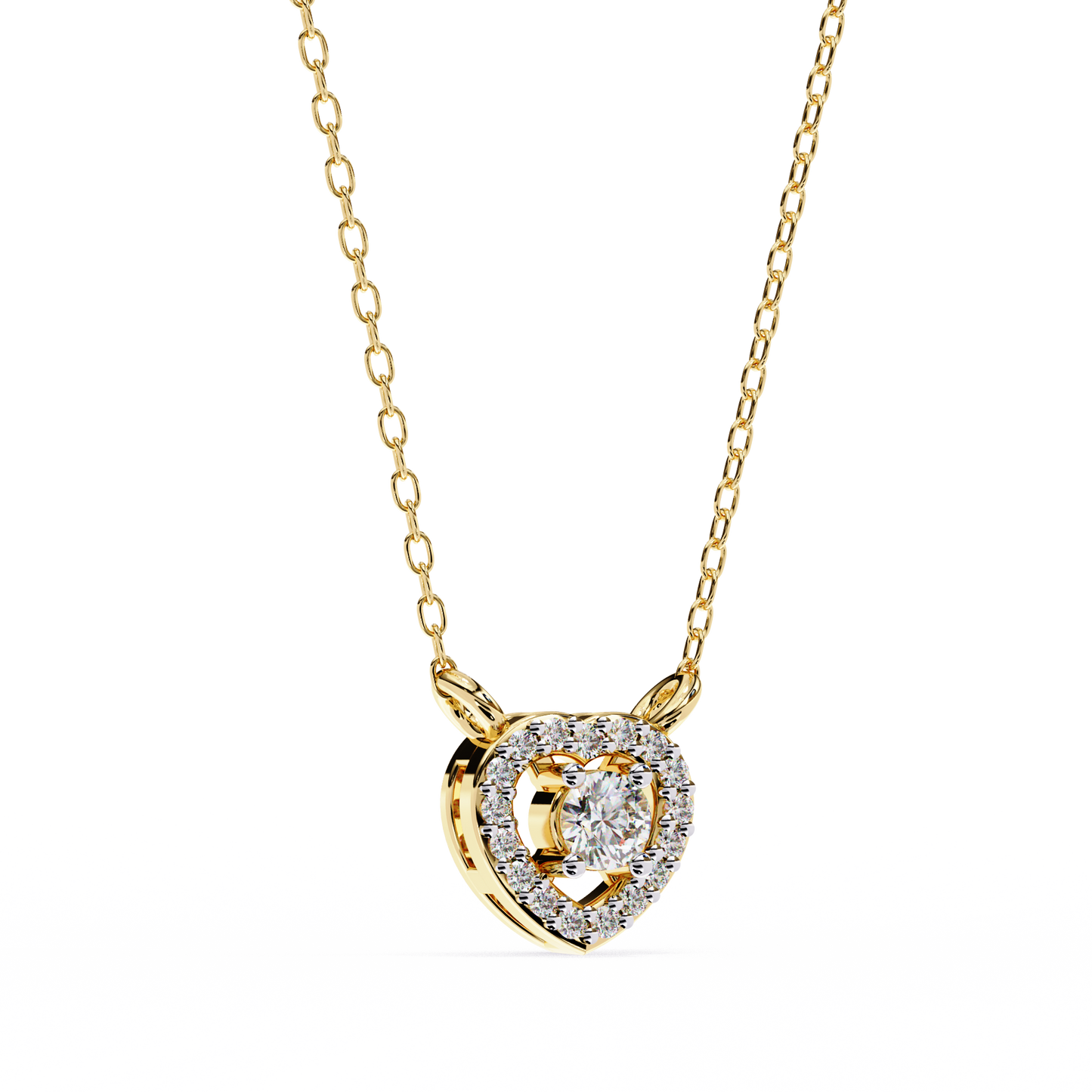 Evelisse Twirl Heart Shaped Diamond Pendant