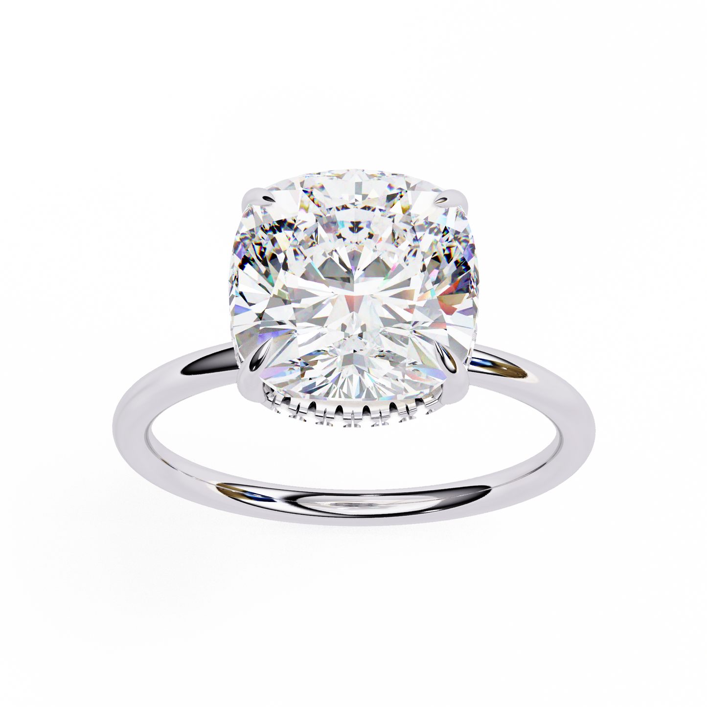 Vittoria Sette Cushion Solitaire Ring