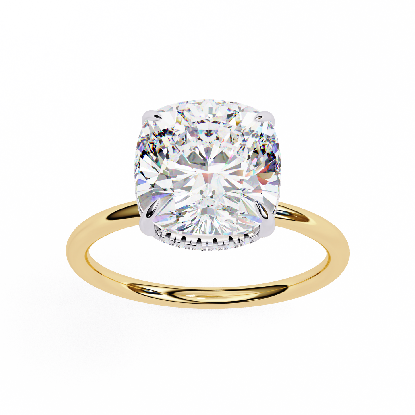 Vittoria Sette Cushion Solitaire Ring