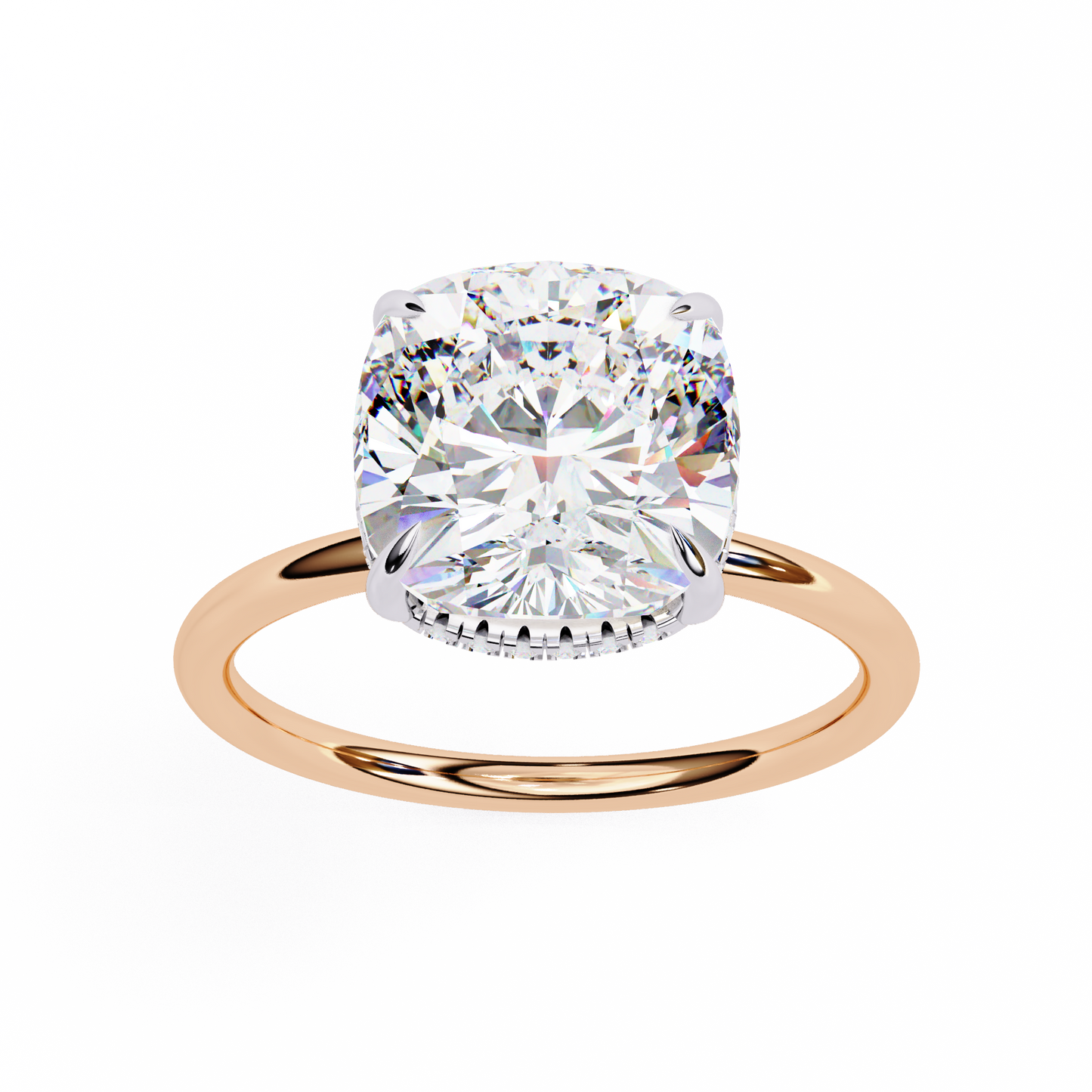 Vittoria Sette Cushion Solitaire Ring