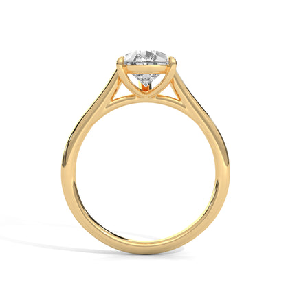 Celestial Petal Pear Solitaire Ring