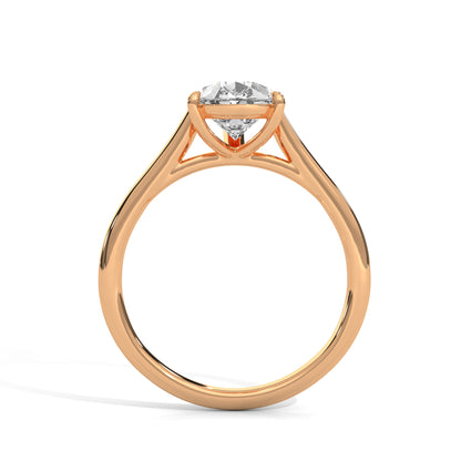 Celestial Petal Pear Solitaire Ring