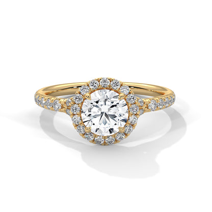 Nuvia Crest Round Solitaire Ring
