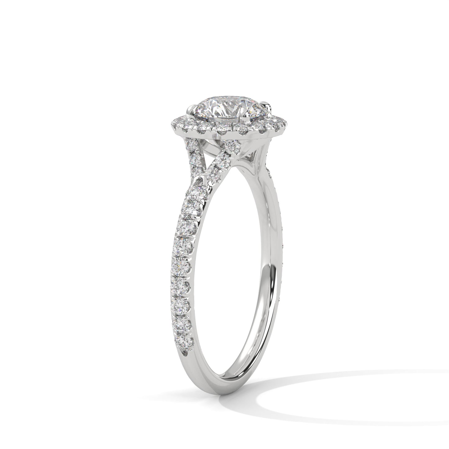 Nuvia Crest Round Solitaire Ring
