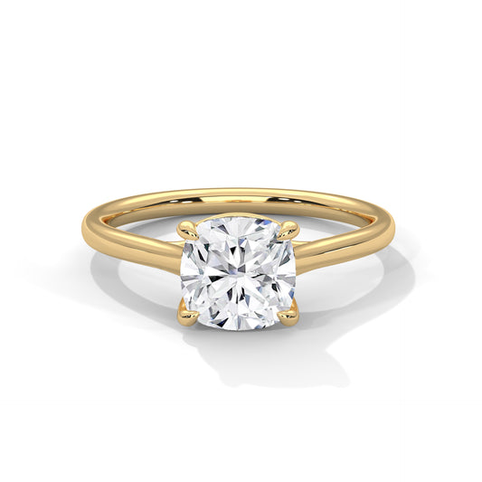 Frosted Promise Cushion Solitaire Ring