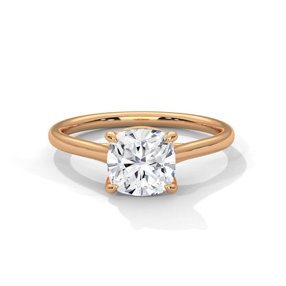 Frosted Promise Cushion Solitaire Ring