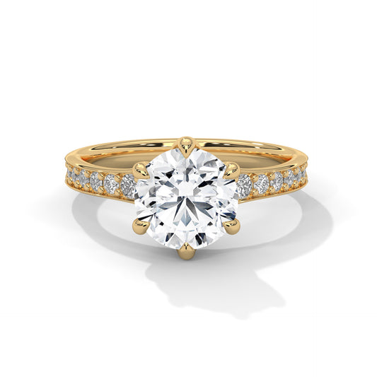 Caelia Bloom Round Solitaire Ring
