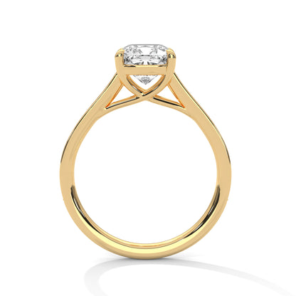 Cushion-Cut Diamond Ring with Pavé Band