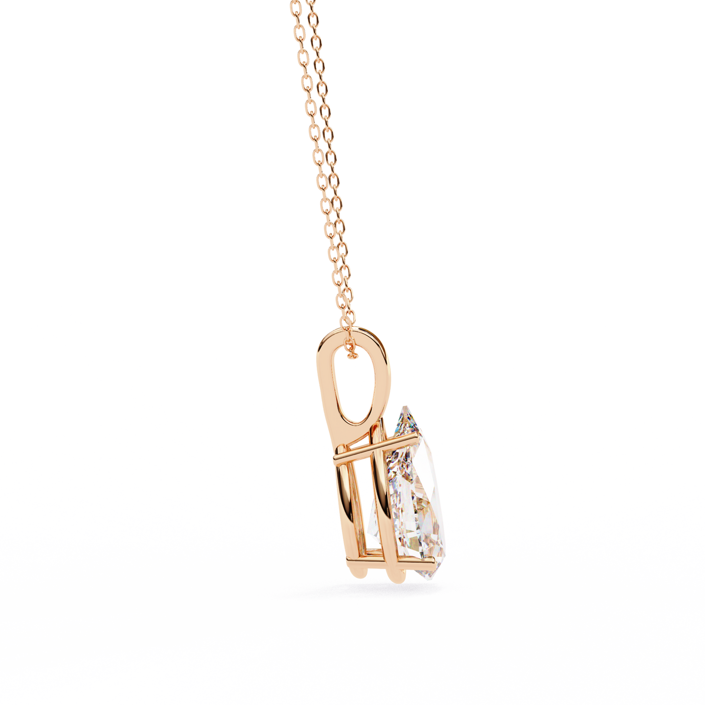Elnoria Couture Pear Solitaire Pendant