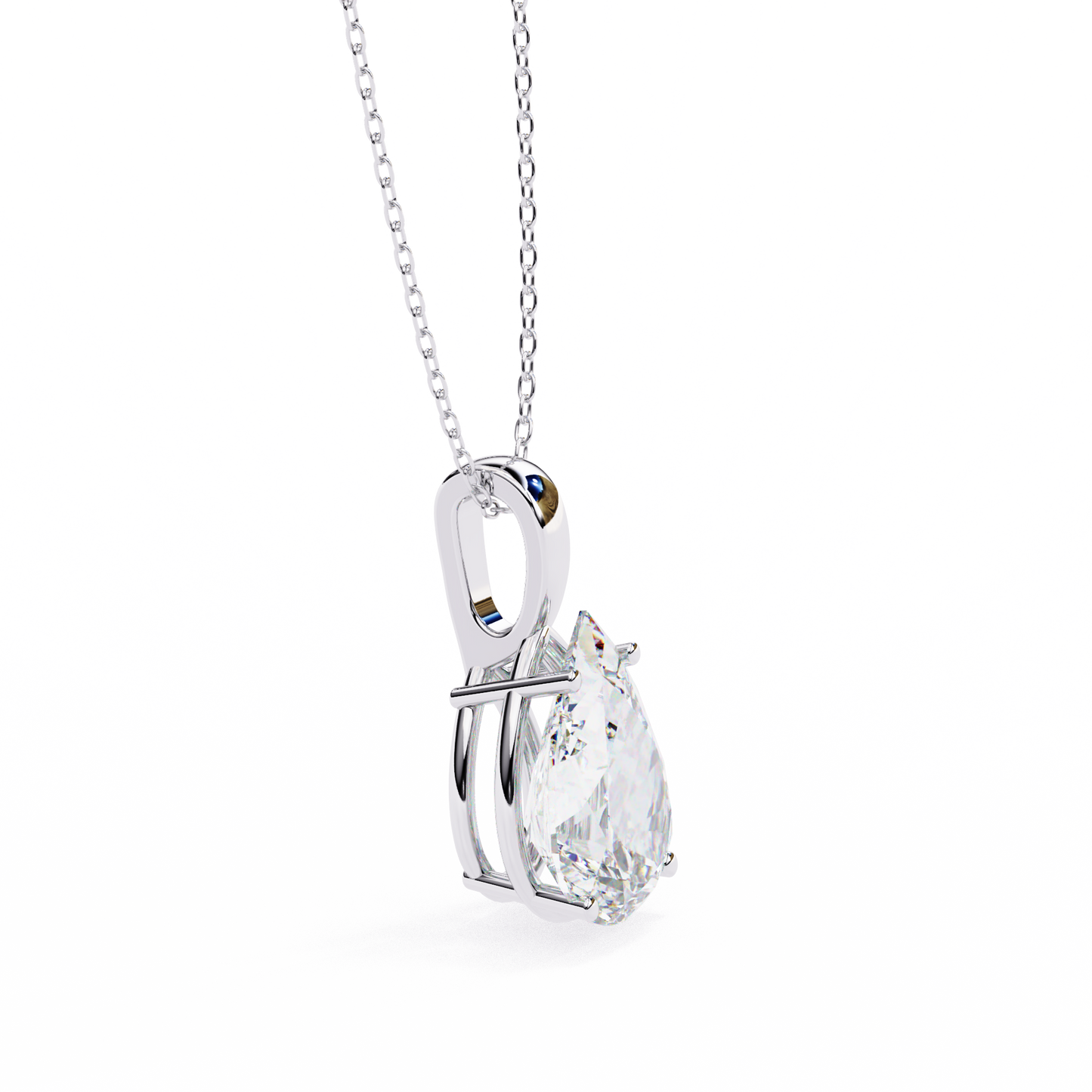 Elnoria Couture Pear Solitaire Pendant