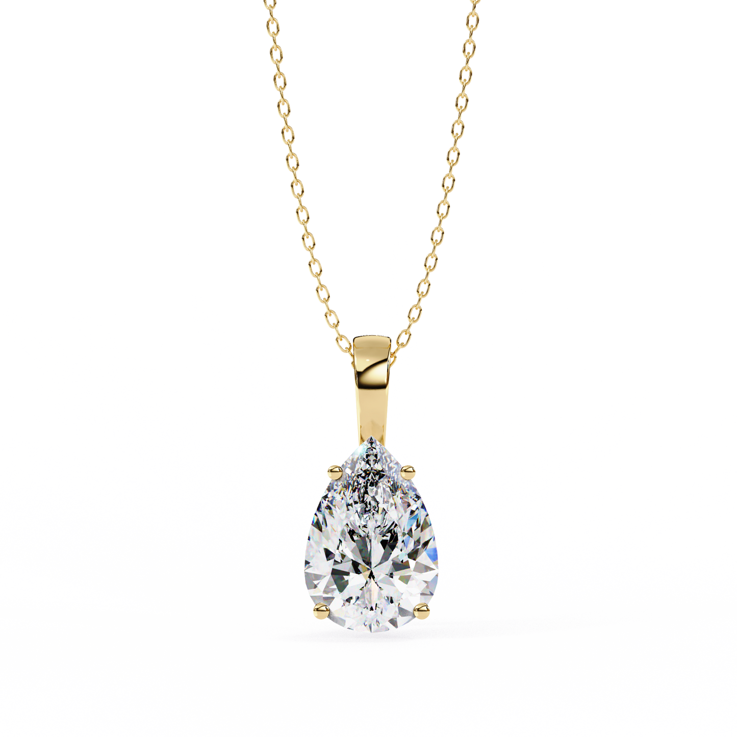 Elnoria Couture Pear Solitaire Pendant