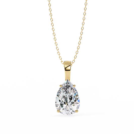 Elnoria Couture Pear Solitaire Pendant