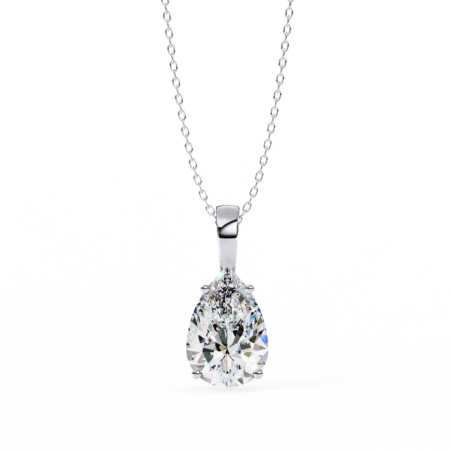 Elnoria Couture Pear Solitaire Pendant