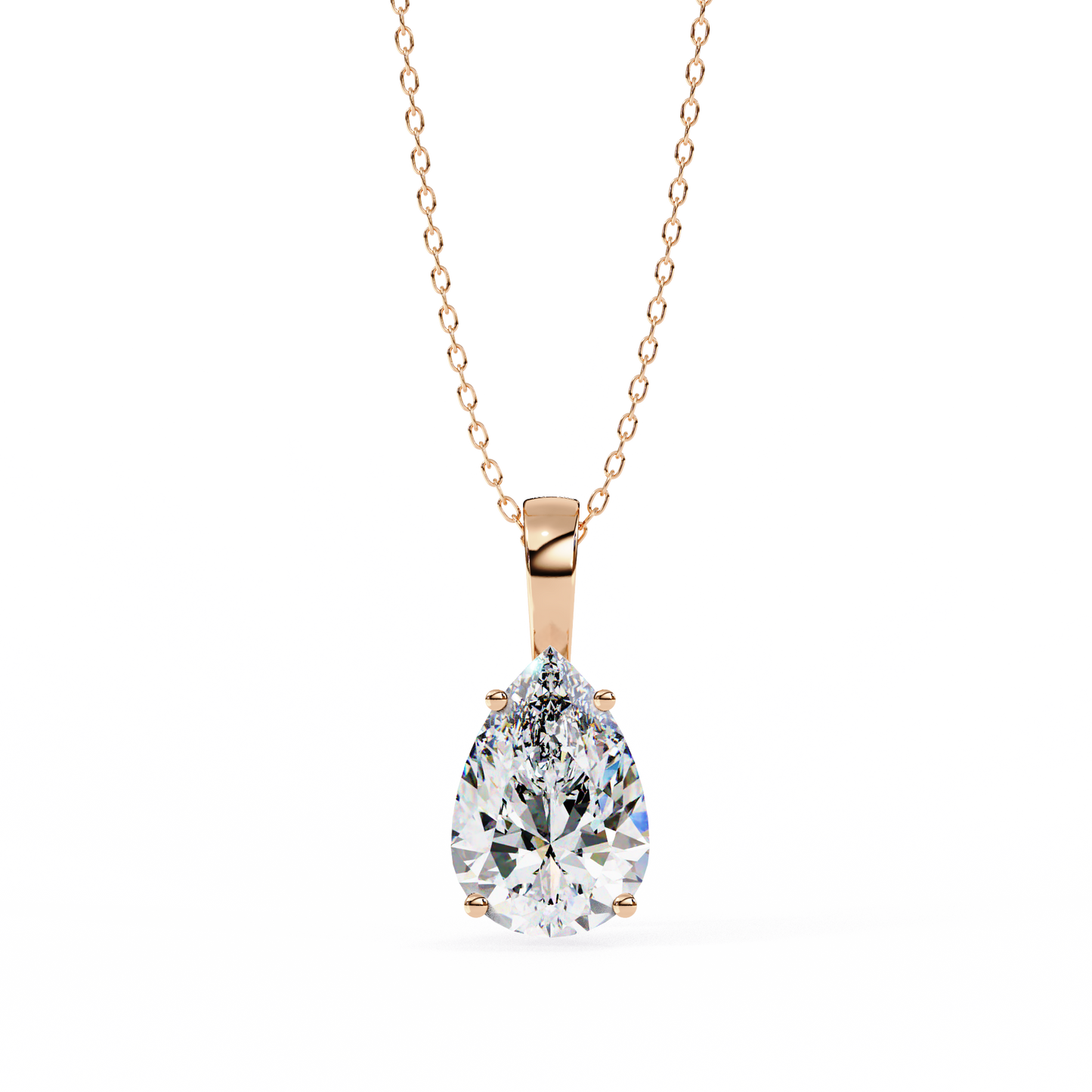 Elnoria Couture Pear Solitaire Pendant