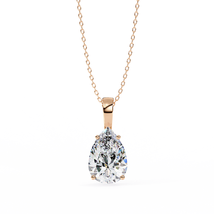 Elnoria Couture Pear Solitaire Pendant