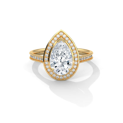 Serene Solace Pear Solitaire Ring