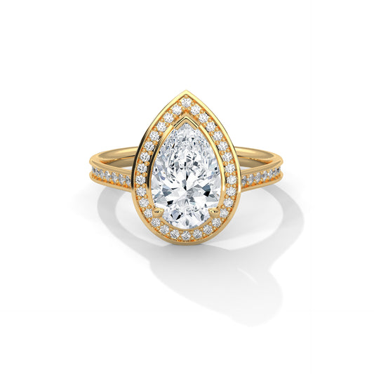 Serene Solace Pear Solitaire Ring