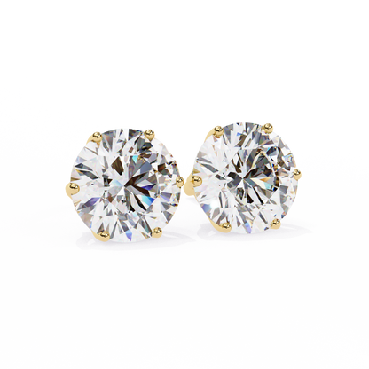 Regal Aura Round Solitaire Studs