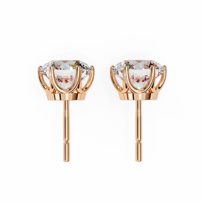 Regal Aura Round Solitaire Studs