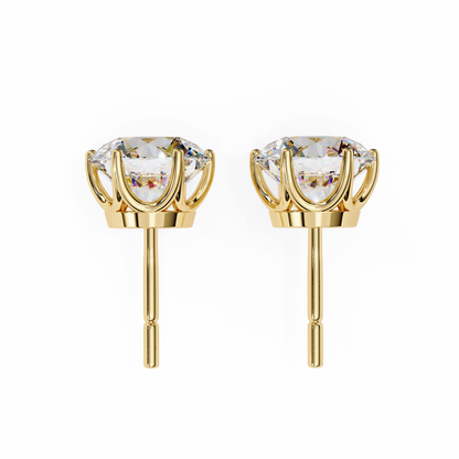 Regal Aura Round Solitaire Studs