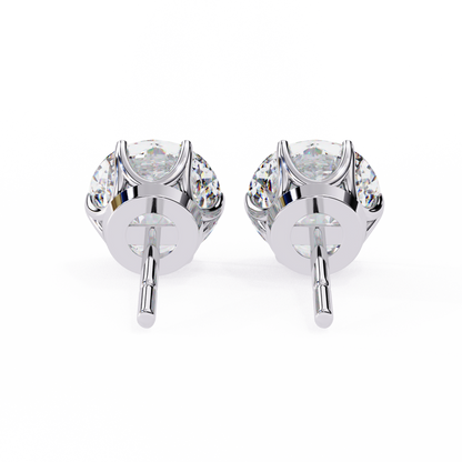 Regal Aura Round Solitaire Studs
