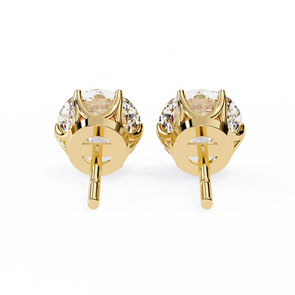 Regal Aura Round Solitaire Studs
