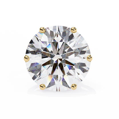Regal Aura Round Solitaire Studs