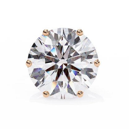 Regal Aura Round Solitaire Studs
