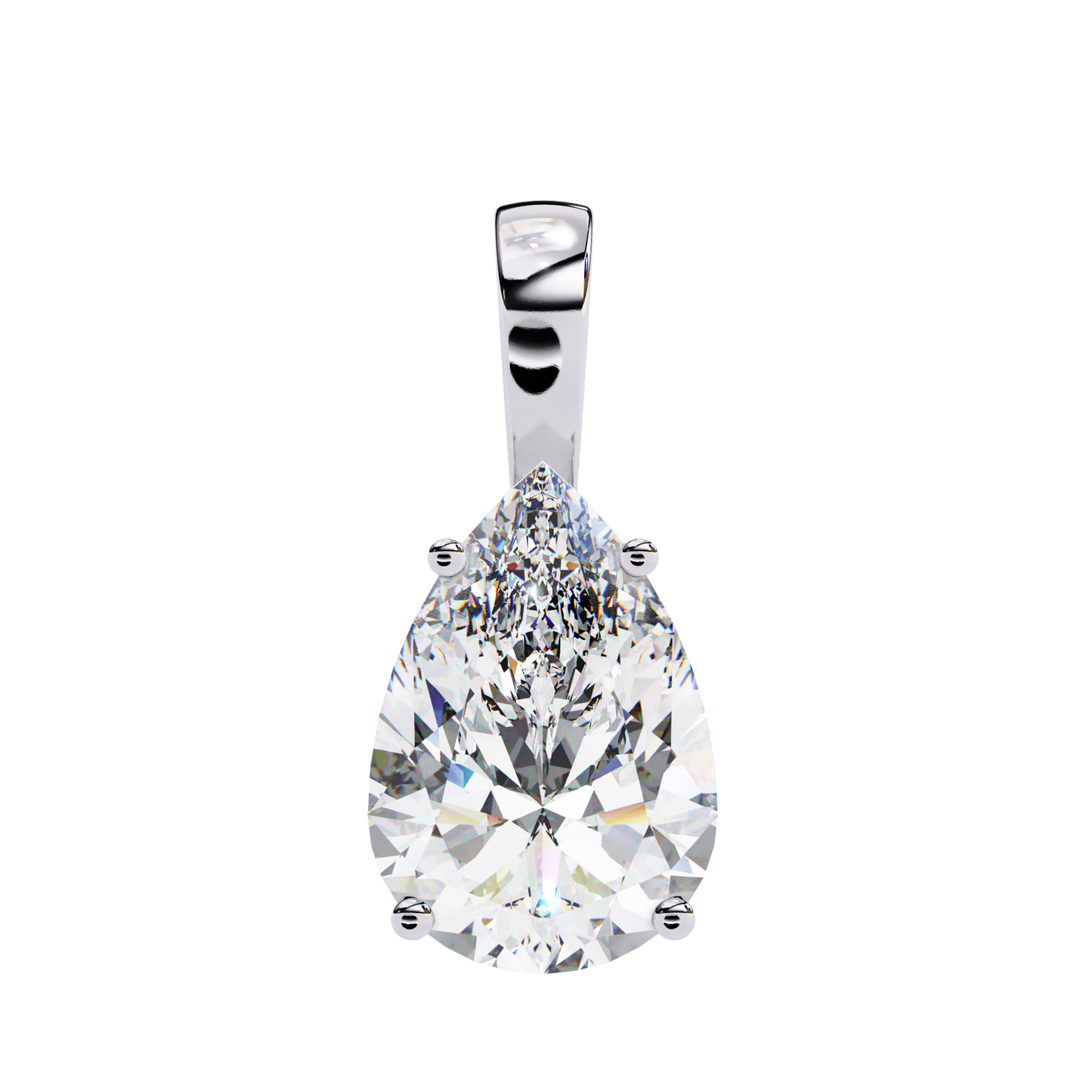 Elnoria Couture Pear Solitaire Pendant