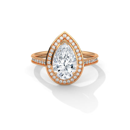 Serene Solace Pear Solitaire Ring