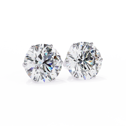 Regal Aura Round Solitaire Studs