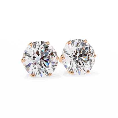 Regal Aura Round Solitaire Studs