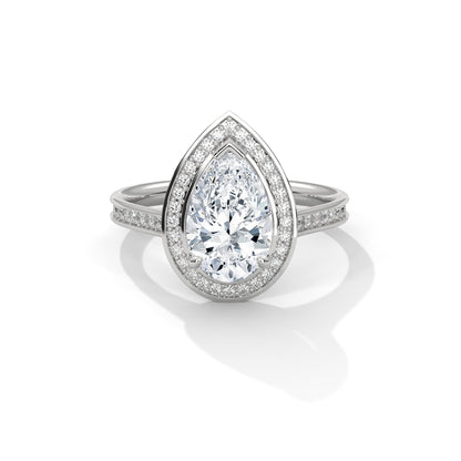 Serene Solace Pear Solitaire Ring