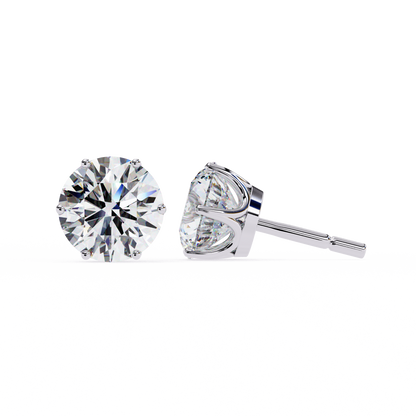 Regal Aura Round Solitaire Studs