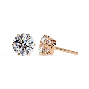 Regal Aura Round Solitaire Studs