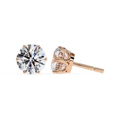 Regal Aura Round Solitaire Studs