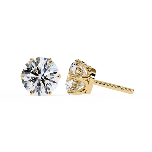 Regal Aura Round Solitaire Studs