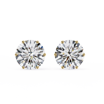 Regal Aura Round Solitaire Studs