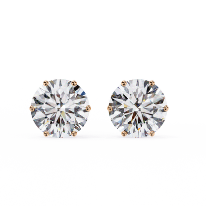 Regal Aura Round Solitaire Studs