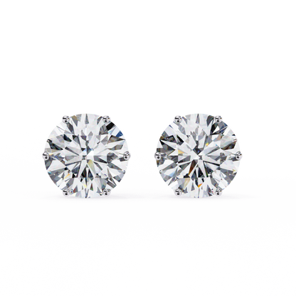 Regal Aura Round Solitaire Studs