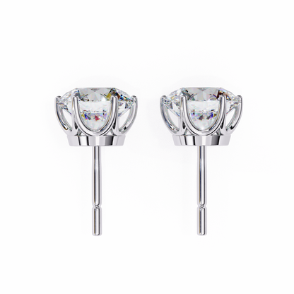 Regal Aura Round Solitaire Studs