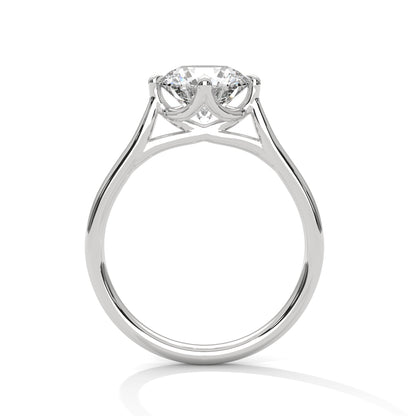 Sleek Tapered Band Solitaire Ring with Round Diamond