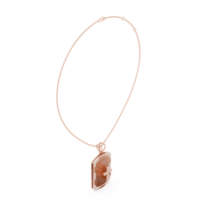 Opal Cross Diamond Pendant